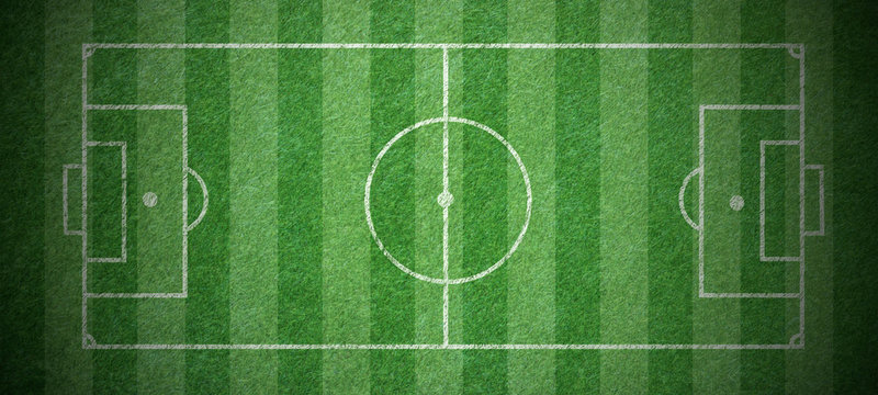 Football field design View from above Lawns marked with lines and stripes
