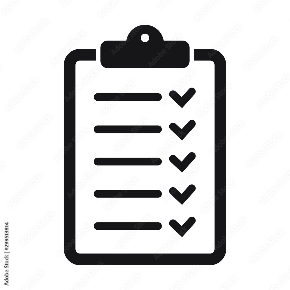 Poster checklist icon flat style isolated on background. checklist sign symbol for web site and app design.