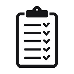 Fototapeta premium Checklist icon flat style isolated on background. Checklist sign symbol for web site and app design.