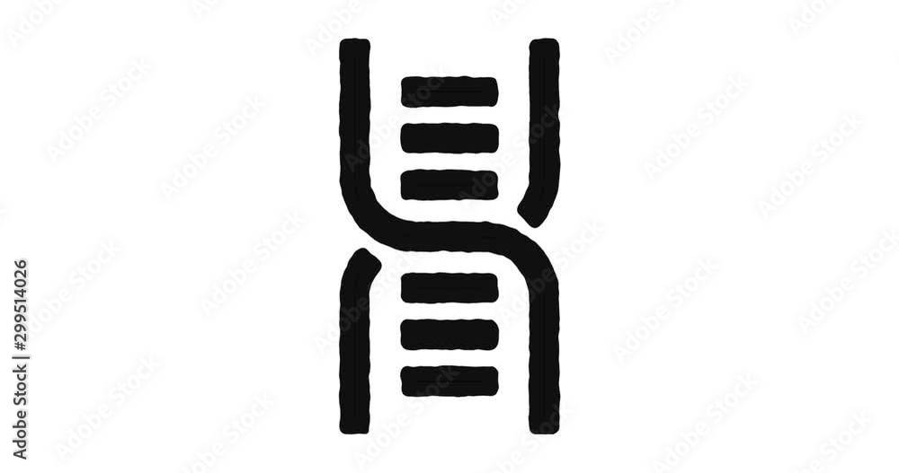 Poster dna sequence outline icon animation footage/video. hand drawn like symbol animated with motion graph