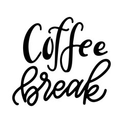 Lettering for cafe with coffee. Quote for menu design. Modern calligraphy for prints, card, posters. Vector illustration