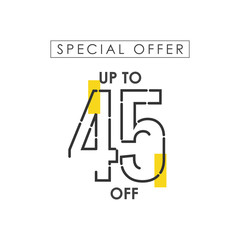 Discount up to 45% off Special Offer Vector Template Design Illustration