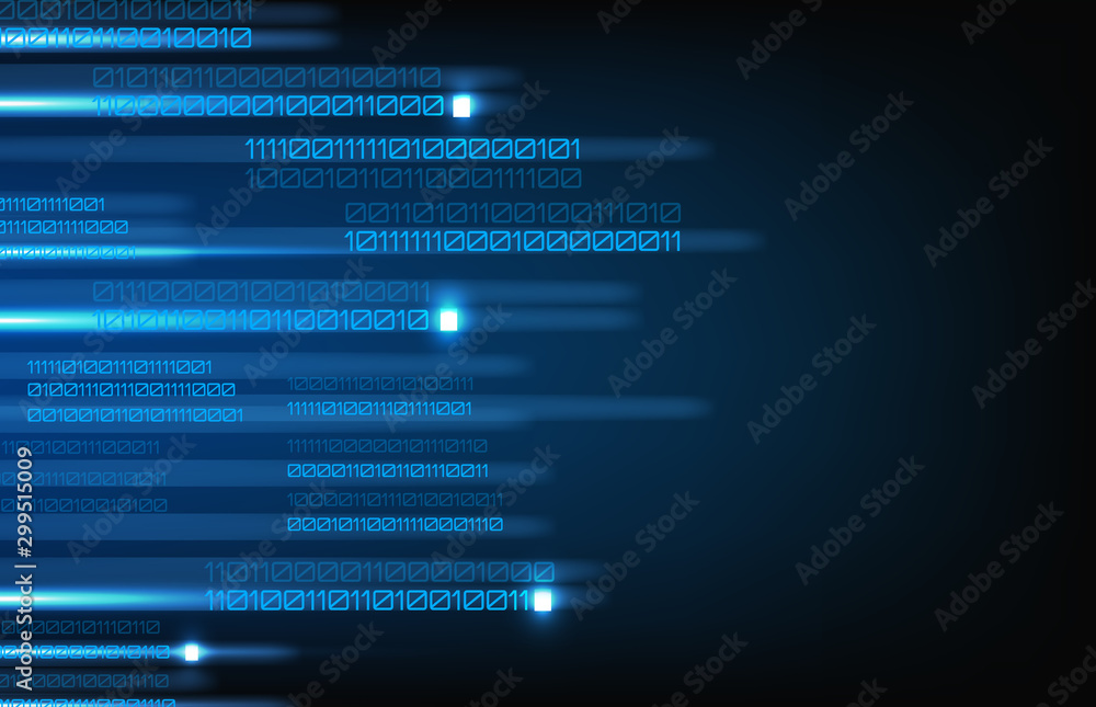 Wall mural abstract background of speeding programing binary number