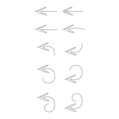 Obraz premium One continuous line drawing of road sign arrows isolated on white background. Vector illustration for banner, web, design element, template, postcard. Minimalism. One line. Vector illustration 