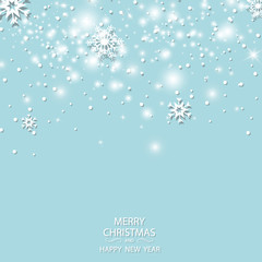 Winter white background christmas made of snowflake and snow with blank copy space for your text, Vector illustration