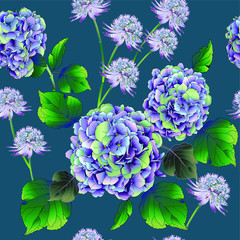 Seamless pattern with elegant flowers. Design for textile printing, background, wrapping paper.