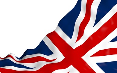 Fototapeta premium Waving flag of the Great Britain. British flag. United Kingdom of Great Britain and Northern Ireland. State symbol of the UK. 3D illustration