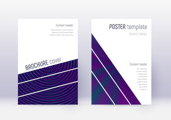 Geometric cover design template set. Neon abstract