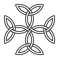 Carolingian cross with interlaced triquetras 
