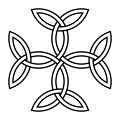 Carolingian cross with interlaced triquetras 