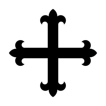 Heraldic cross flory symbol