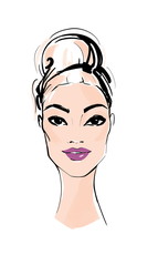 Fashion illustration of woman face