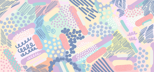 Abstract colorful pattern and many decorative bright bursts of texture design. Vector image.