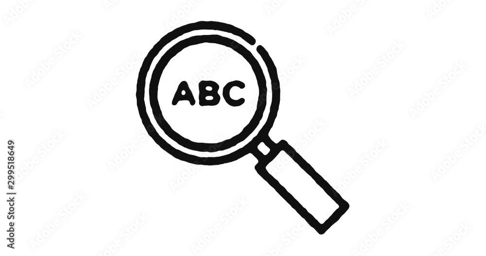 Aufkleber search engine outline icon animation footage/video. hand drawn like symbol animated with motion grap