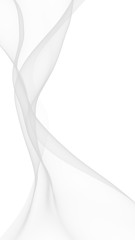 White abstract background. Fluttering white scarf. Waving on wind white fubric. 3D illustration