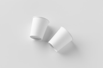 8 oz. white coffee paper cup mockup without lid.