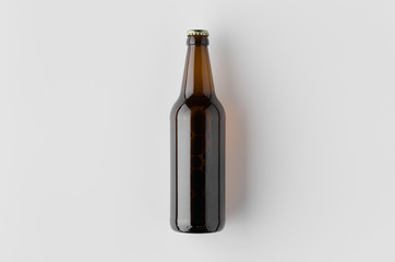 Top view of a beer bottle mockup.