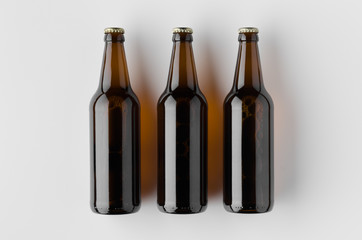 Top view of a beer bottle mockup.