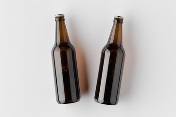 Top view of a beer bottle mockup.