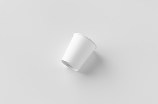 8 oz. white coffee paper cup mockup without lid.