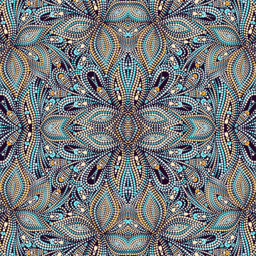 Seamless classic dotty pattern. Traditional ethnic ornament. Vector print. Use for wallpaper, pattern fills,textile design.