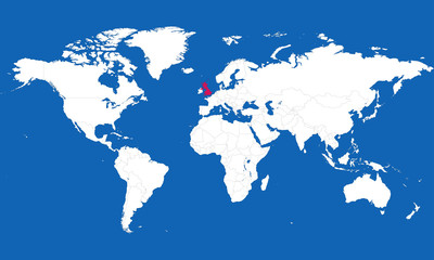 Fototapeta na wymiar World map highlighted united kingdom vector illustration