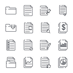 Document web set icon template color editable. Document auditing web pack symbol vector sign isolated on white background illustration for graphic and web design.