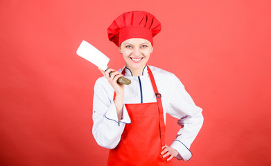 Dangerous lady. Stainless steel. Be careful while cut. Woman chef hold sharp knife. Chop food like pro. Knife skills concept. Sexy aphrodisiac dinner recipes. Choose proper knife. Best knives to buy