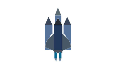 Space shuttle icon for space travel and exploration