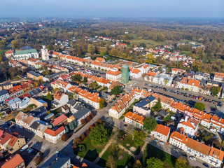 Obraz premium Pułtusk, widok na miasto z lotu ptaka
