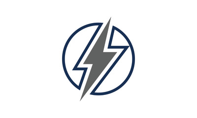 lightning bolt electric circle icon