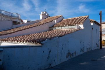 Fototapeta na wymiar Andalusian roof typical of mud tile roofs