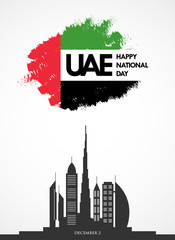 Happy National Day UAE. United Arab Emirates national day greeting card design