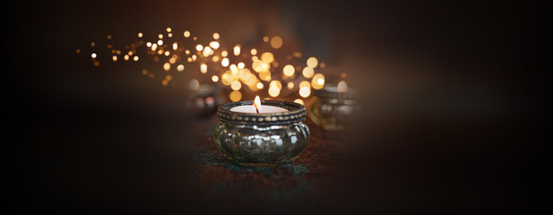 Atmospheric candle light with dark background