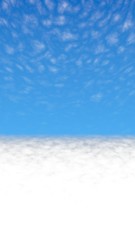 Blue sky background with white clouds. Cumulus white clouds in the clear blue sky in the morning. 3D illustration