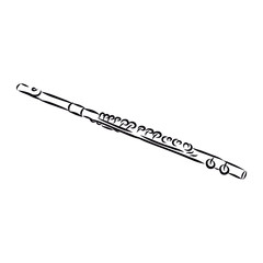 flute isolated on white backgroun dFlute music instrument,sketch 