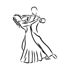 sketch of a dancers waltz