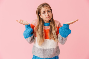 Portrait of a beautiful confused young lovely girl