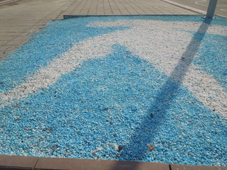 Blue sand in the middle of the city