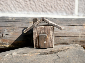 handmade miniature old wooden house