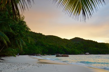 Sunset over Silver Beach, Seychelles 