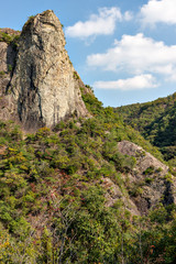 View of Hyakujo-iwa, a famous rock climbing site in Kobe, Hyogo prefecture, Japan