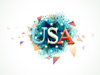 USA text design for 4th of July.