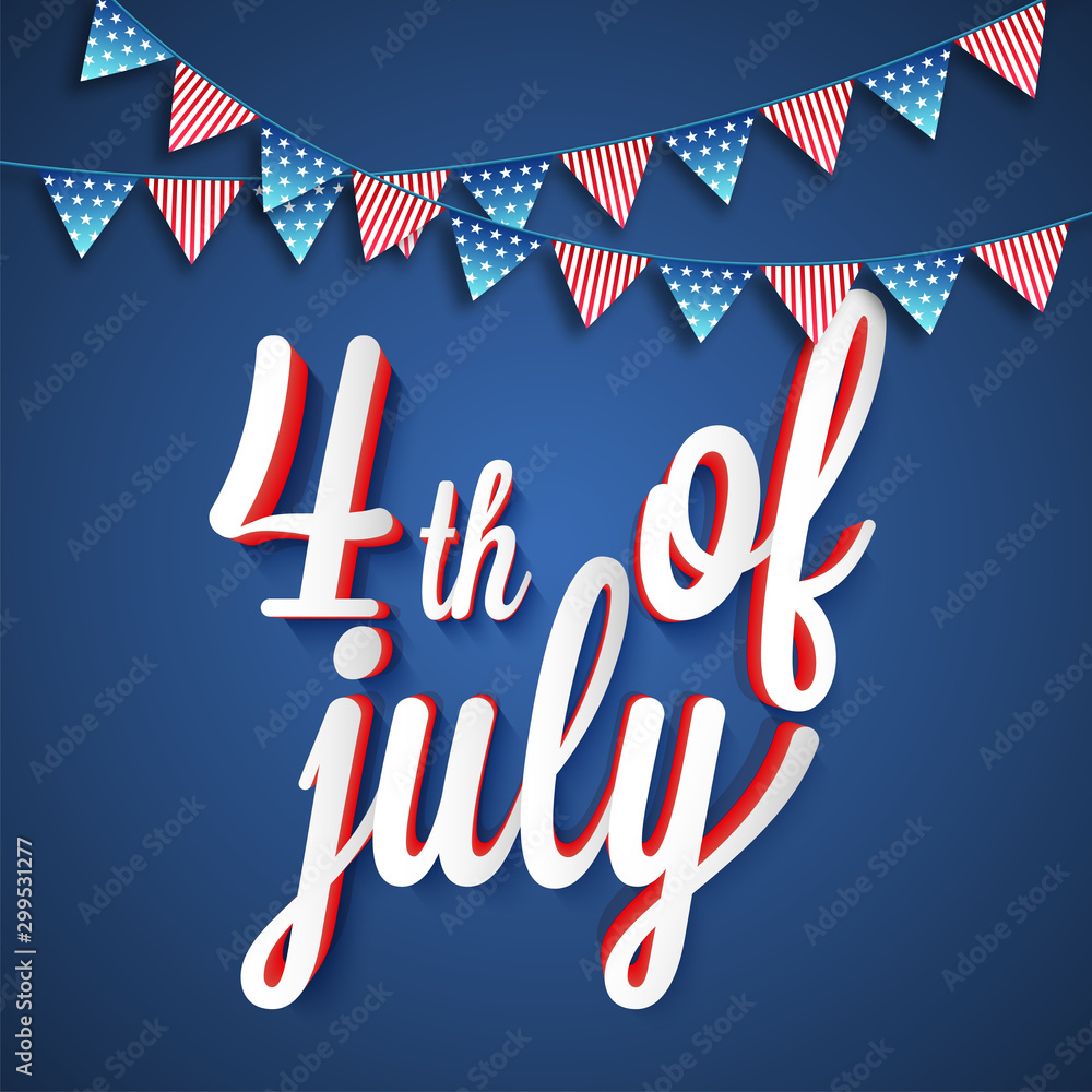 Sticker 4th of July Poster, Banner or Flyer design.