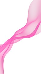 Abstract light red wave. Bright light red ribbon on white background. Abstract red smoke. Light red scarf. Raster air background. 3D illustration