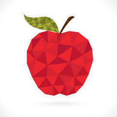 Origami apple design on white background.
