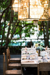 Festive table decor.