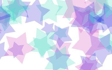 Obraz premium Multicolored translucent stars on a white background. Red tones. 3D illustration