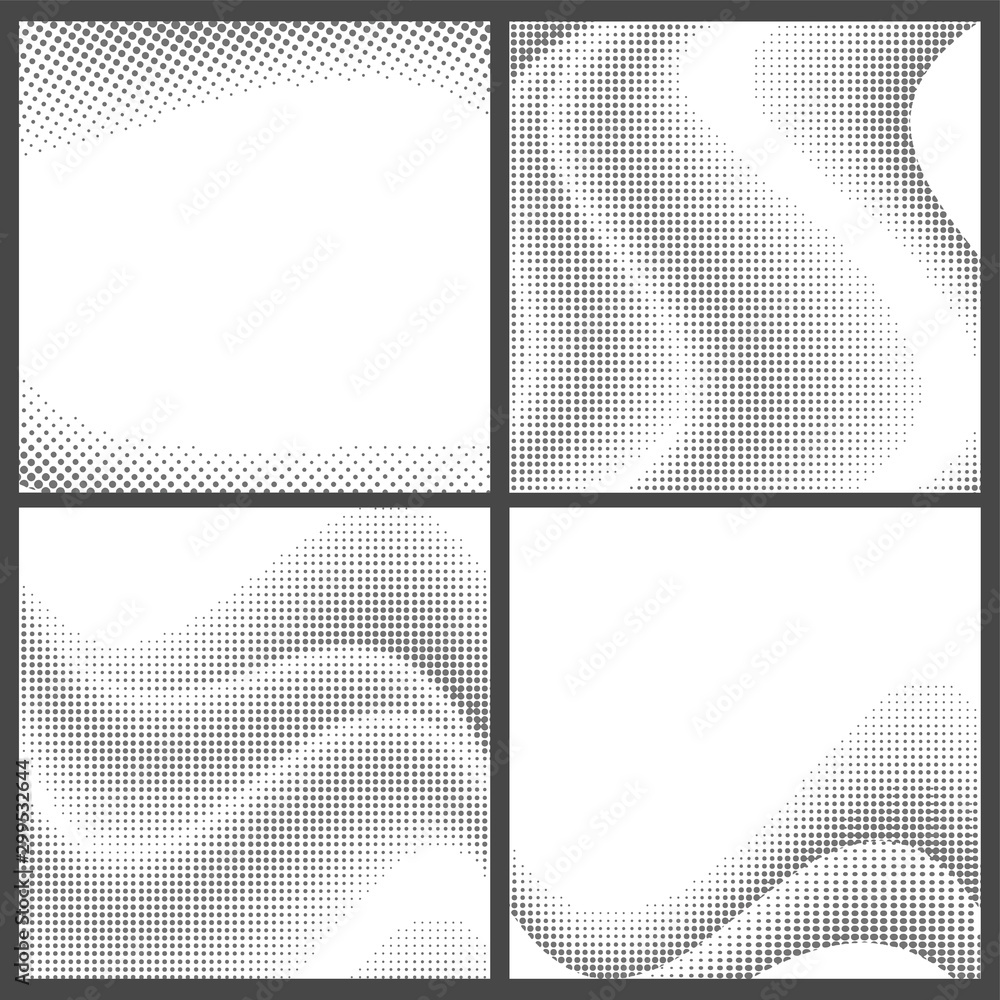 Aufkleber abstract patterns with halftone effect.