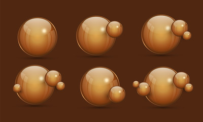 3D abstract glossy spheres.